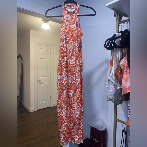 Floral Halter Neck Dress - Picture 3 of 4